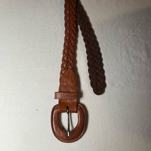 Cognac colored Braided Leather Belt Made in Argentina Size M/L